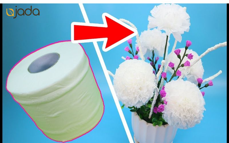 Gấp hoa cẩm tú cầu bằng giấy vệ sinh